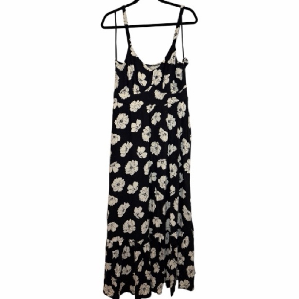 Torrid Floral Slip Midi Dress with Ivory Blossoms